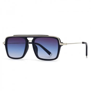 Retro Square Double Bridge Sunglasses for Men & Women – UV400 Gradient Lenses