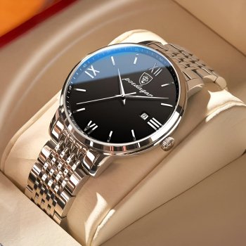 Men’s Luxury Stainless Steel Quartz Watch – Waterproof Date and Luminous Sport Watch