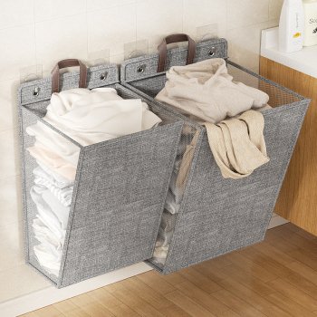 Alternative view of Foldable Adhesive Laundry Basket Hamper