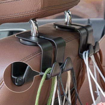 Universal Car Seat Back Hooks – Interior Hanger for Bags, Clothes & Accessories