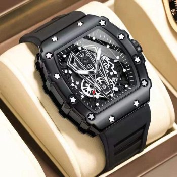 Fashion Sports Watch with Luminous Hands, Calendar, and Waterproof Silicone Strap