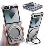 Metal Frameless Phone Case for Samsung Galaxy Z Flip 6 with 360° Rotatable Stand and MagSafe