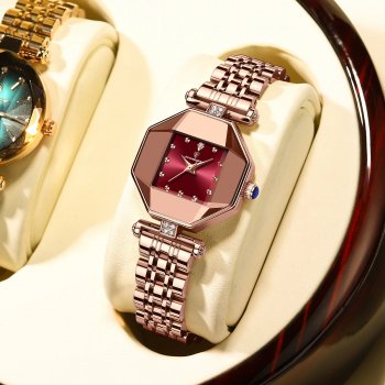 Luxury Women's Diamond Stainless Steel Quartz Watch - Fashion & Casual Waterproof Timepiece