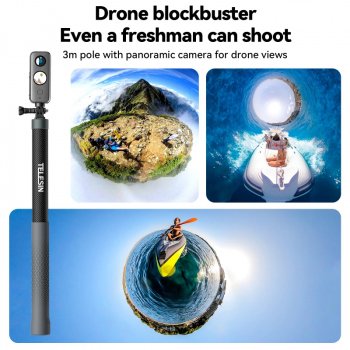 Alternative view of Extendable Carbon Fiber Selfie Stick Monopod for GoPro, Insta360, DJI Action Cameras