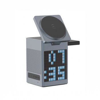 6-in-1 Magnetic Wireless Charger with Bluetooth Speaker & Alarm Clock