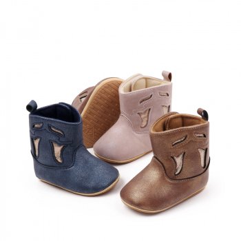 Alternative view of Baby Warm Boots Vintage Style First Walking Shoes for Winter and Fall