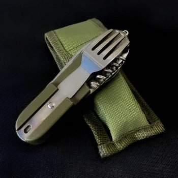 7-in-1 Foldable Stainless Steel Outdoor Tableware for Camping & Hiking