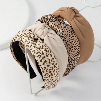 4-Pack Leopard Print Women's Hair Bands - Fashionable Hair Accessories