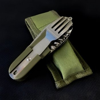 7-in-1 Foldable Stainless Steel Outdoor Tableware for Camping & Hiking