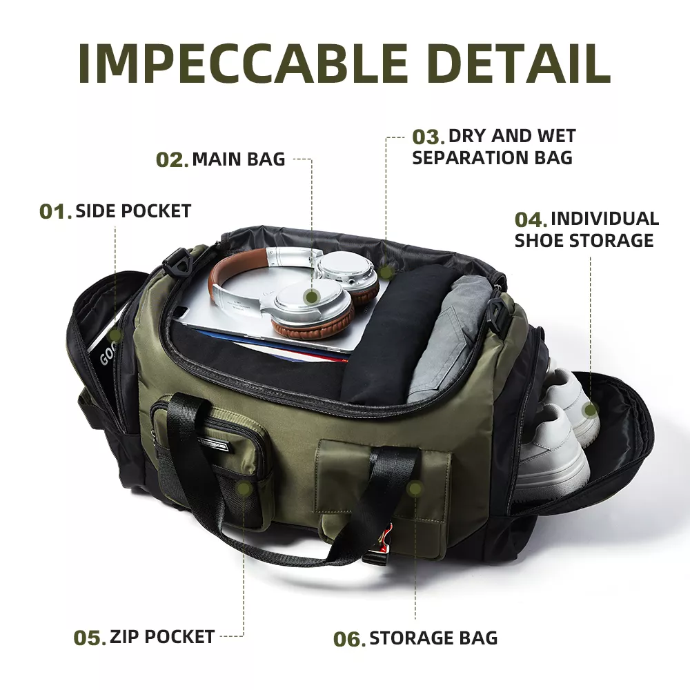 Large Waterproof Gym and Travel Duffel Bag