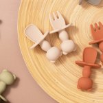 Soft Silicone Baby Training Fork and Spoon Set