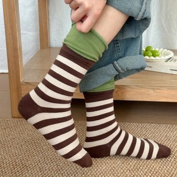 Retro Striped Cotton Socks