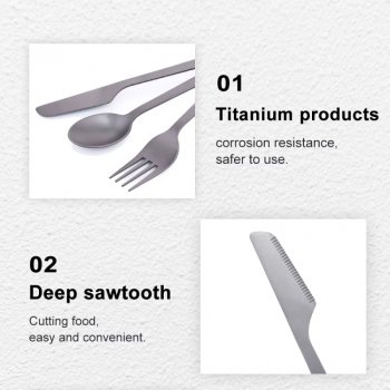 Ultralight Titanium Spoon Fork Knife Set