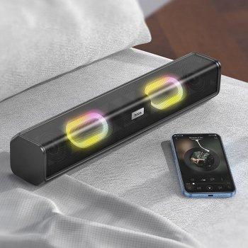 Wireless Bluetooth Desktop Speaker with RGB Lights & True Stereo Sound