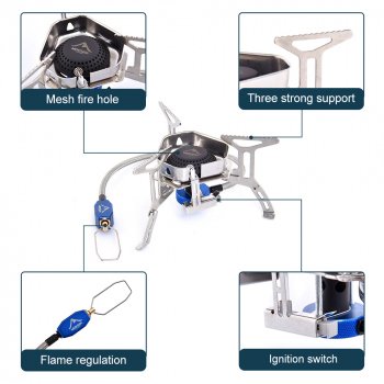 Portable Foldable Outdoor Camping Stove with 3500W Windproof Gas Burner