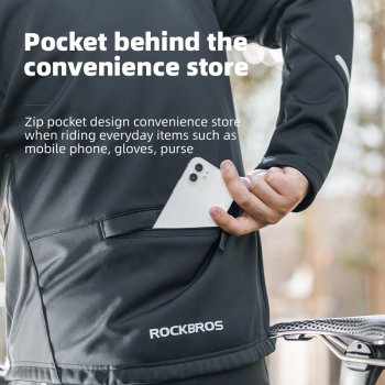 Winter Cycling Jacket with Thermal Fleece and Windproof Design