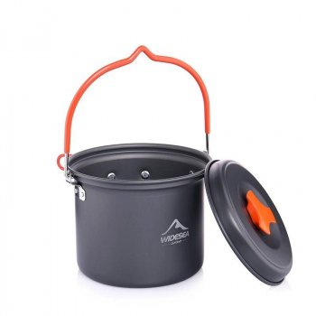 Outdoor Aluminum Hanging Pot for Camping and Picnic Cooking - 1.3L Nonstick Pot
