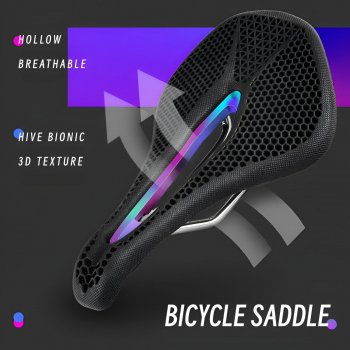 Alternative view of Honeycomb Breathable Shock Absorbing MTB Saddle - Comfortable Non-Slip Seat