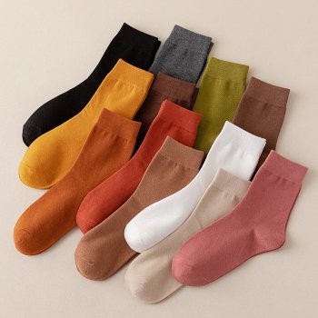 Women's Cotton Solid Color Socks