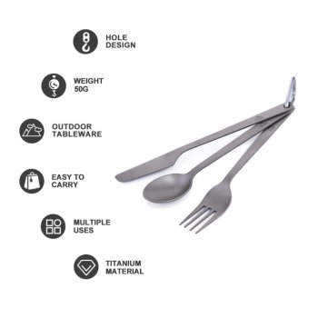 Ultralight Titanium Spoon Fork Knife Set