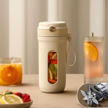Portable USB Rechargeable Mini Blender with 10 Stainless Steel Blades