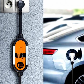 Portable EV Charger - 16A, 3.5KW Fast Charge with 16ft Cable, Type1 & Type2