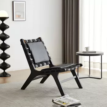 Household Retro Solid Wood Saddle Chair