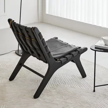 Household Retro Solid Wood Saddle Chair