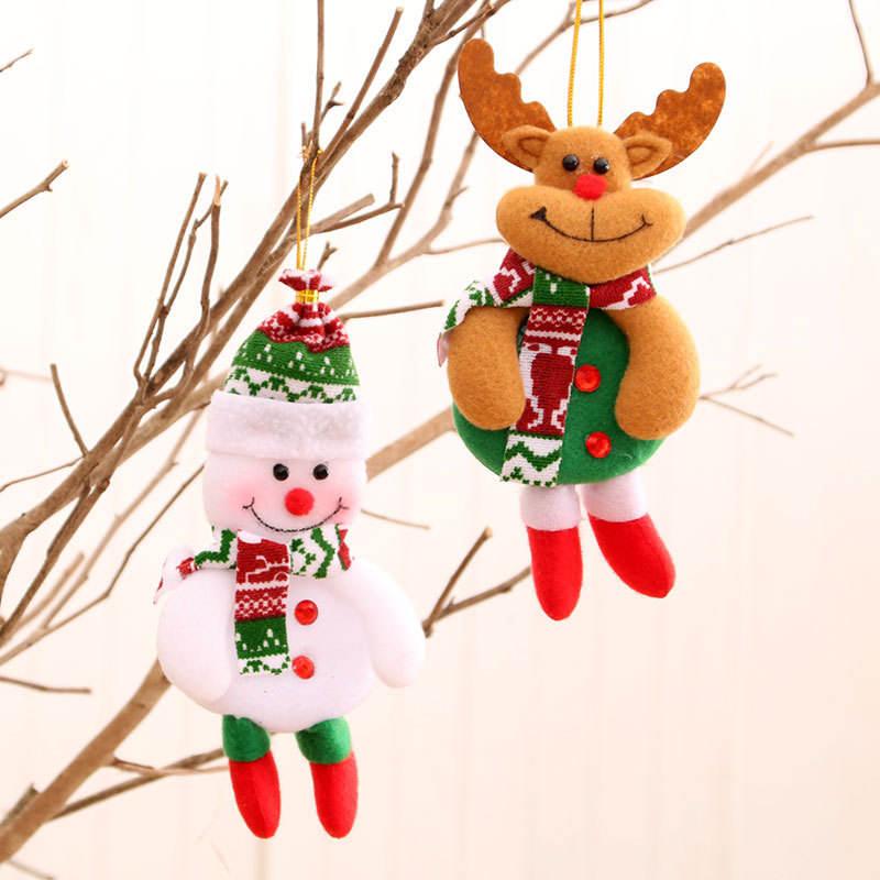Merry Christmas Red Santa, Snowman, Elk, and Bear Ornaments