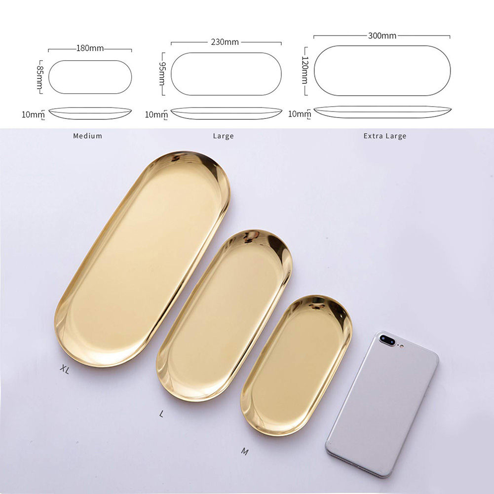 Gold Oval Stainless Steel Tray - Image 7