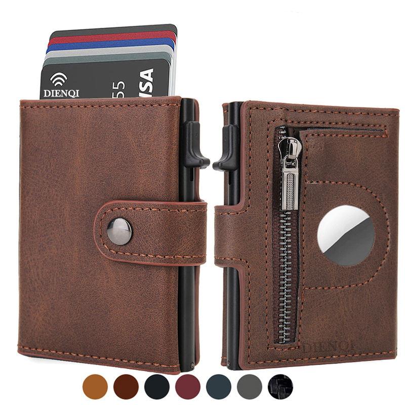 RFID Minimalist Wallet with Airtag Pocket – Secure Card Holder